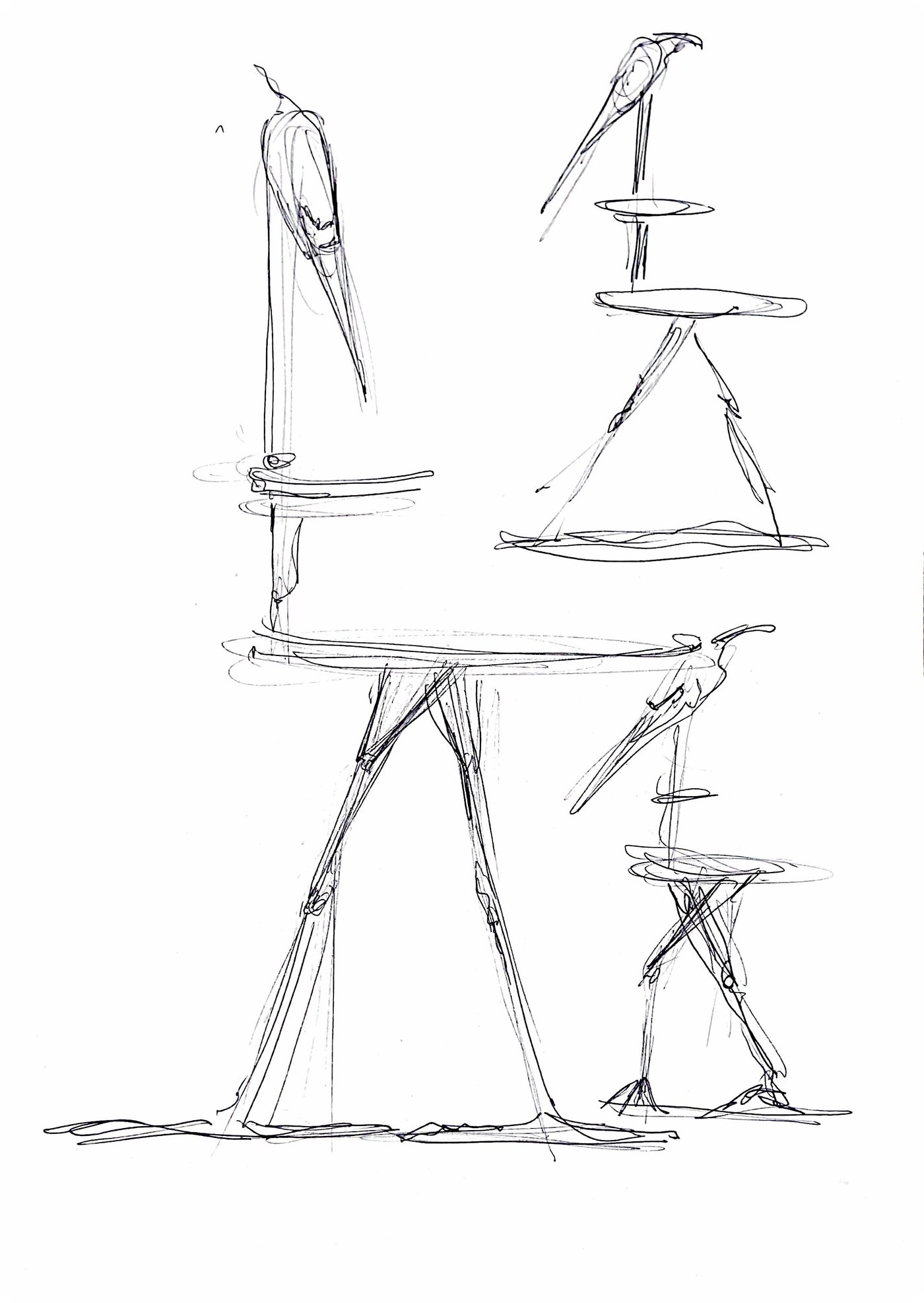 Étude au crayon du héron, croquis 15